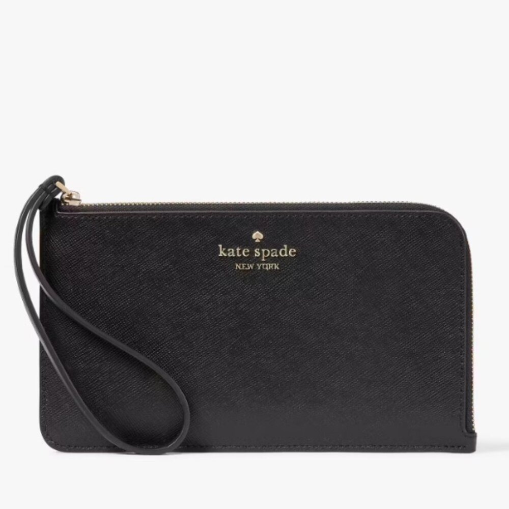NEW Kate Spade Lucy Medium L-zip Wristlet in Black​